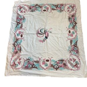 VTG kitschy rooster country tablecloth